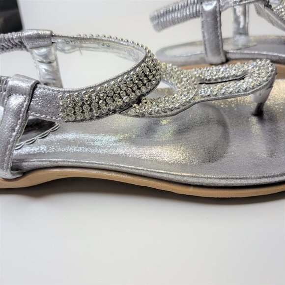 WOMENS Size 8 Silver Sandals L' Amour Cushioned Comfort Insole Toe Post NEW - Picture 8 of 12